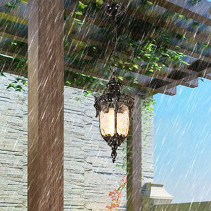 Traditional European Dome Conical Waterproof Aluminum Glass 1 - Light Pendant Light For Outdoor Patio
