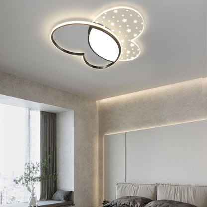 Contemporary Nordic Butterfly Acrylic Hardware LED Flush Mount Ceiling Light For Bedroom