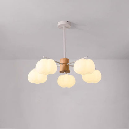 Traditional Japanese Dome Marshmallow Iron PE 5/8 - Light Chandelier For Living Room