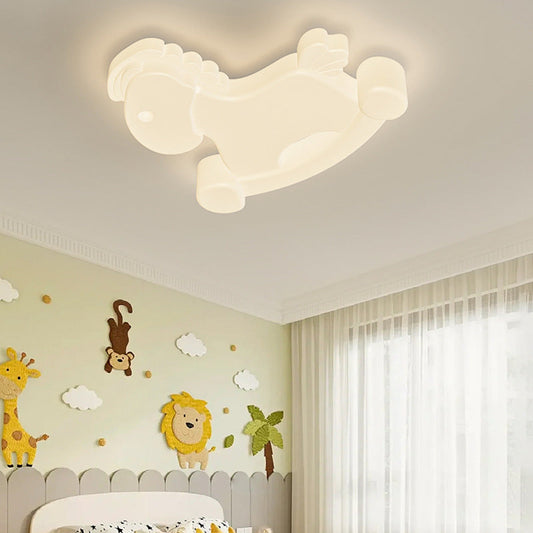 Contemporary Creative Unicorn PE Iron LED Flush Mount Ceiling Light For Bedroom