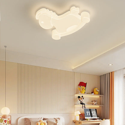 Contemporary Creative Unicorn PE Iron LED Flush Mount Ceiling Light For Bedroom