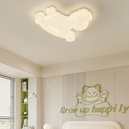 Contemporary Creative Unicorn PE Iron LED Flush Mount Ceiling Light For Bedroom