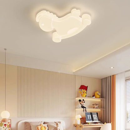 Contemporary Creative Unicorn PE Iron LED Flush Mount Ceiling Light For Bedroom