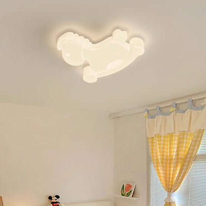 Contemporary Creative Unicorn PE Iron LED Flush Mount Ceiling Light For Bedroom