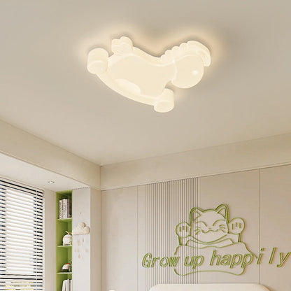 Contemporary Creative Unicorn PE Iron LED Flush Mount Ceiling Light For Bedroom
