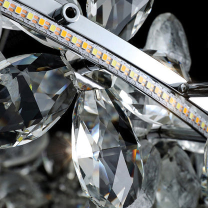 Contemporary Nordic Curve Flowers Crystal Hardware LED Chandelier Island Light For Dining Room