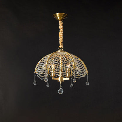 Modern Luxury Mushroom Copper Crystal 3/5/6 - Light Chandelier For Living Room
