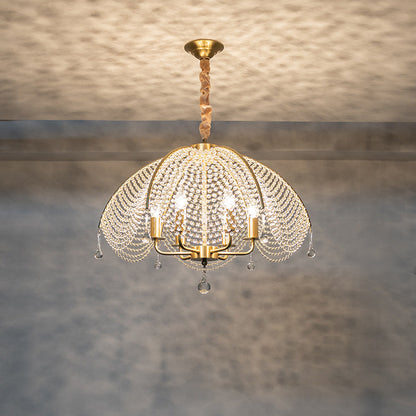Modern Luxury Mushroom Copper Crystal 3/5/6 - Light Chandelier For Living Room