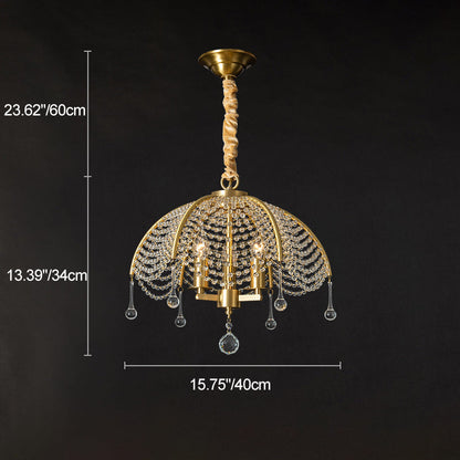 Modern Luxury Mushroom Copper Crystal 3/5/6 - Light Chandelier For Living Room