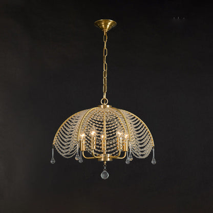 Modern Luxury Mushroom Copper Crystal 3/5/6 - Light Chandelier For Living Room