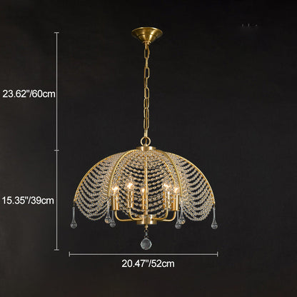 Modern Luxury Mushroom Copper Crystal 3/5/6 - Light Chandelier For Living Room