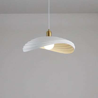 Contemporary Nordic Irregular Corrugated Shape Resin Hardware 1 - Light Pendant Light For Dining Room