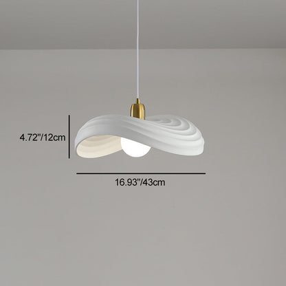 Contemporary Nordic Irregular Corrugated Shape Resin Hardware 1 - Light Pendant Light For Dining Room