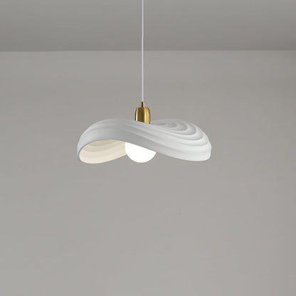 Contemporary Nordic Irregular Corrugated Shape Resin Hardware 1 - Light Pendant Light For Dining Room