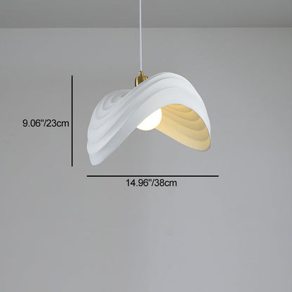 Contemporary Nordic Irregular Corrugated Shape Resin Hardware 1 - Light Pendant Light For Dining Room