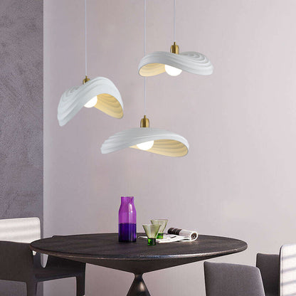 Contemporary Nordic Irregular Corrugated Shape Resin Hardware 1 - Light Pendant Light For Dining Room