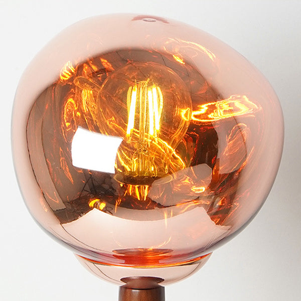 Contemporary Scandinavian Lava Irregular Round Solid Wood Acrylic 1 - Light Table Lamp For Living Room