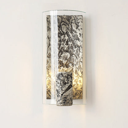 Modern Art Deco Semicircle Glass Aluminum 1 - Light Wall Sconce Lamp For Living Room