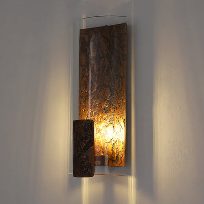 Modern Art Deco Semicircle Glass Aluminum 1 - Light Wall Sconce Lamp For Living Room