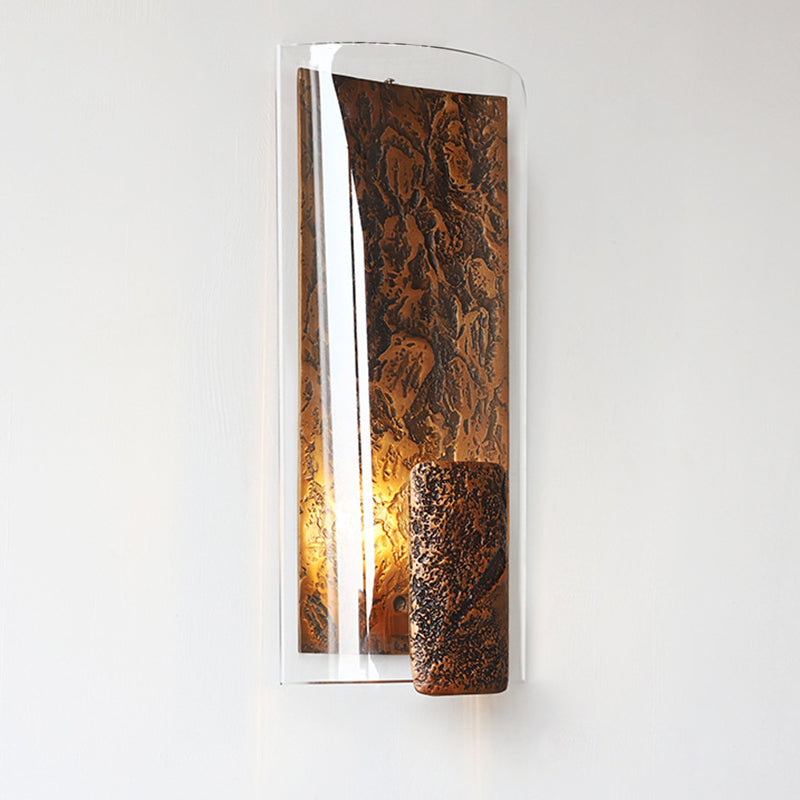 Modern Art Deco Semicircle Glass Aluminum 1 - Light Wall Sconce Lamp For Living Room
