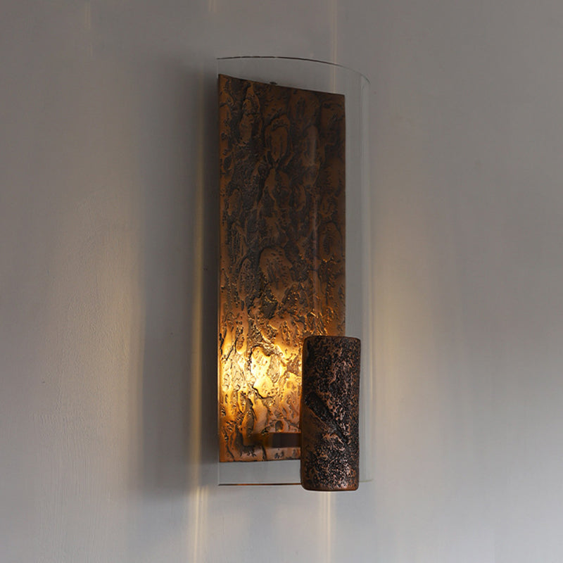 Modern Art Deco Semicircle Glass Aluminum 1 - Light Wall Sconce Lamp For Living Room