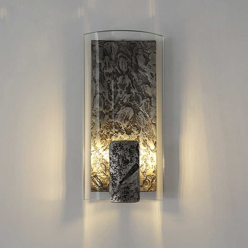 Modern Art Deco Semicircle Glass Aluminum 1 - Light Wall Sconce Lamp For Living Room