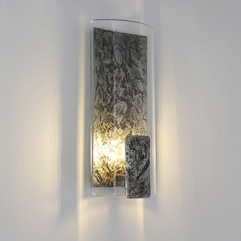 Modern Art Deco Semicircle Glass Aluminum 1 - Light Wall Sconce Lamp For Living Room
