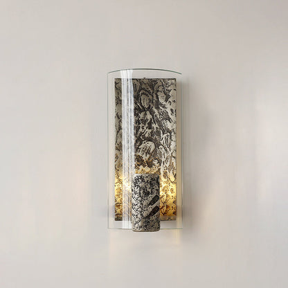 Modern Art Deco Semicircle Glass Aluminum 1 - Light Wall Sconce Lamp For Living Room