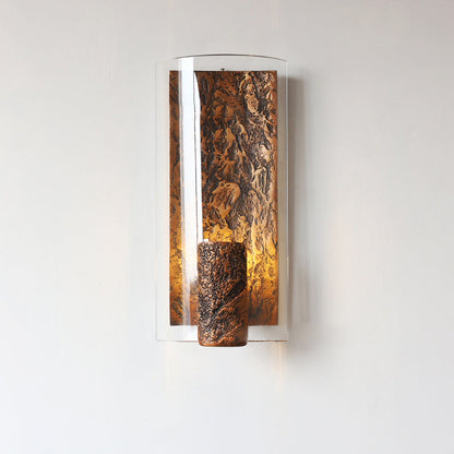 Modern Art Deco Semicircle Glass Aluminum 1 - Light Wall Sconce Lamp For Living Room