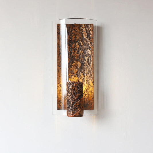 Modern Art Deco Semicircle Glass Aluminum 1 - Light Wall Sconce Lamp For Living Room
