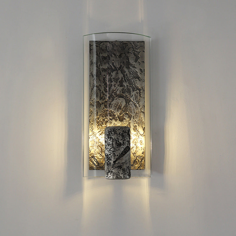 Modern Art Deco Semicircle Glass Aluminum 1 - Light Wall Sconce Lamp For Living Room