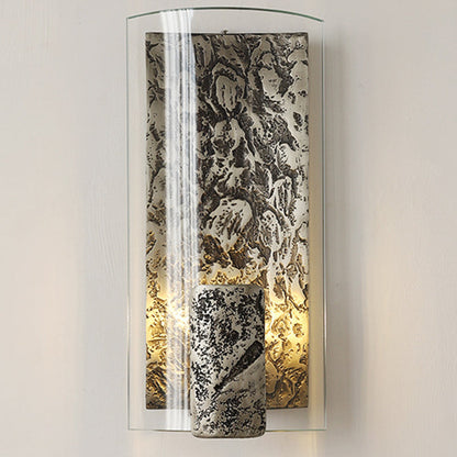Modern Art Deco Semicircle Glass Aluminum 1 - Light Wall Sconce Lamp For Living Room