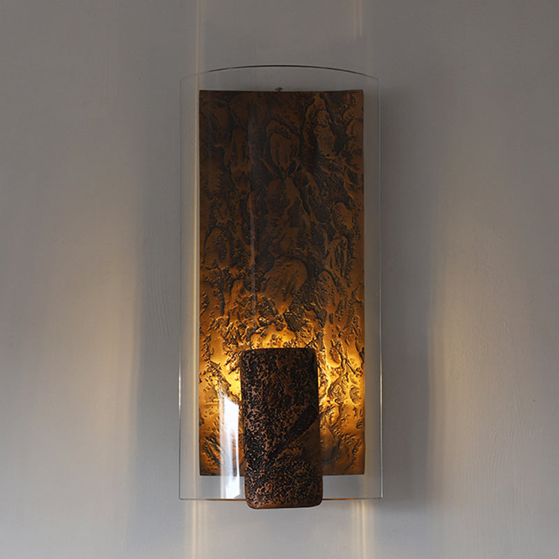 Modern Art Deco Semicircle Glass Aluminum 1 - Light Wall Sconce Lamp For Living Room
