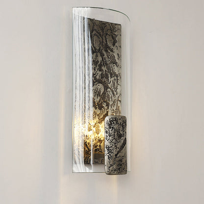 Modern Art Deco Semicircle Glass Aluminum 1 - Light Wall Sconce Lamp For Living Room