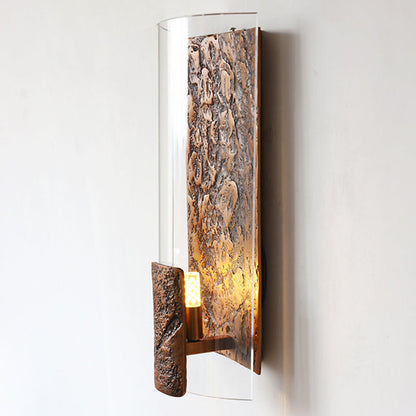Modern Art Deco Semicircle Glass Aluminum 1 - Light Wall Sconce Lamp For Living Room