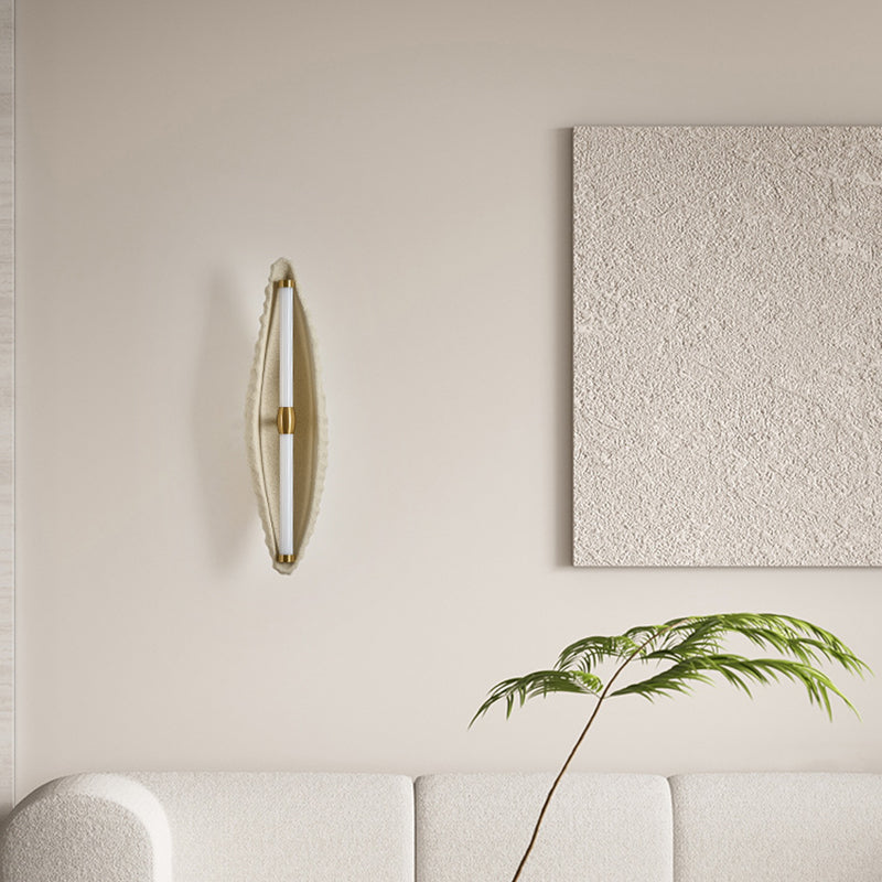 Contemporary Scandinavian Shell Resin Iron LED Wall Sconce Lamp For Living Room