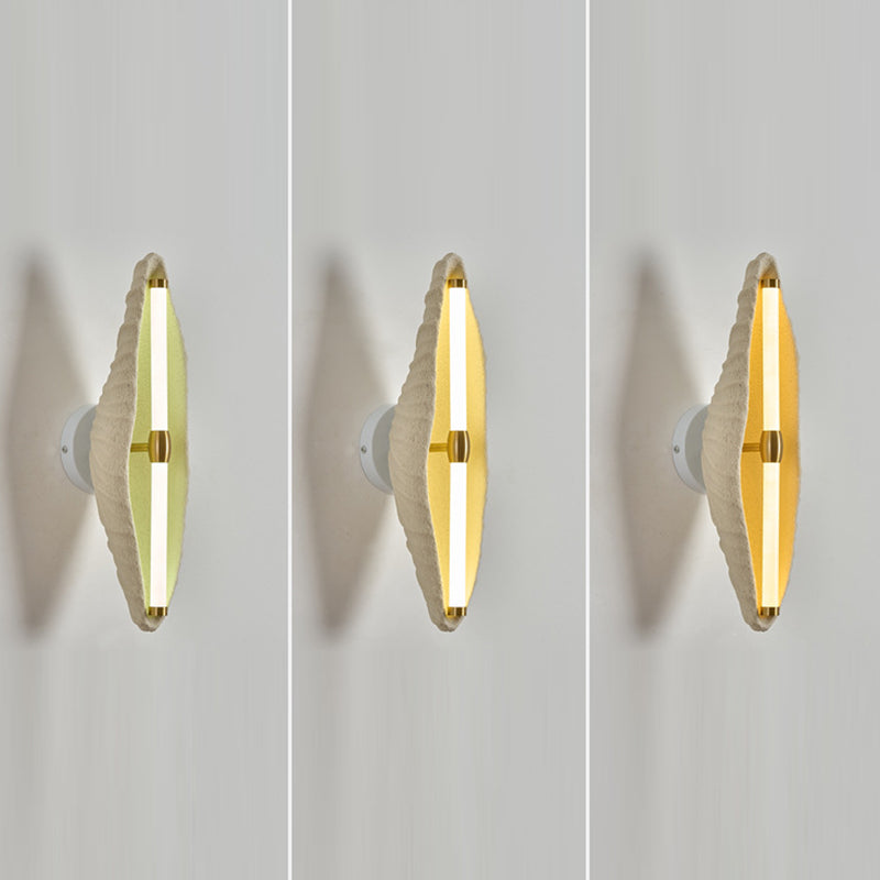 Contemporary Scandinavian Shell Resin Iron LED Wall Sconce Lamp For Living Room