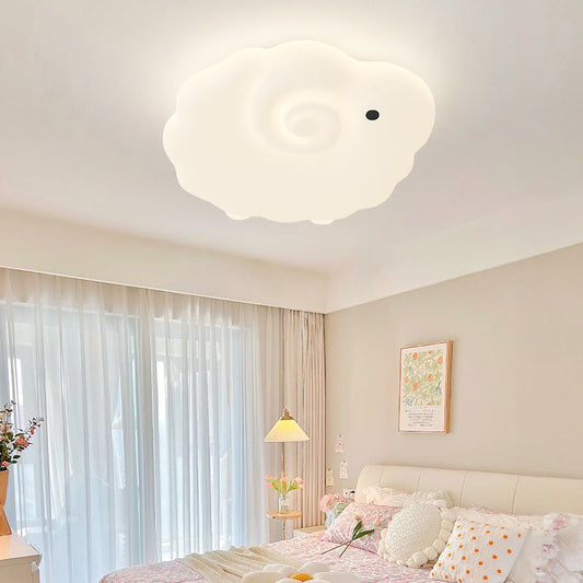 Contemporary Creative Sheep Roto-molding Iron LED Flush Mount Ceiling Light For Bedroom