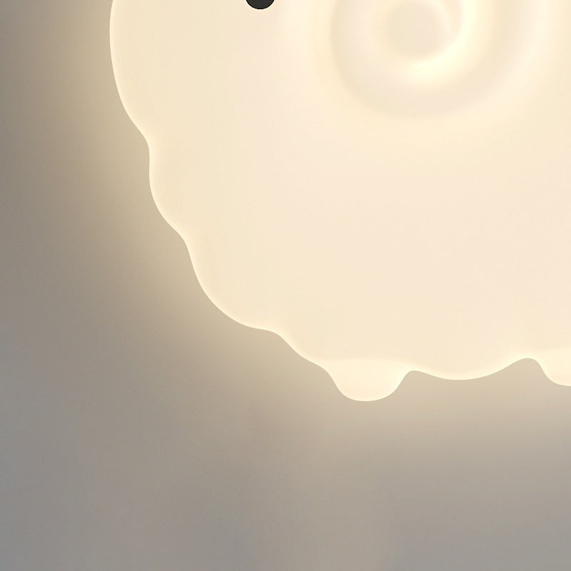 Contemporary Creative Sheep Roto-molding Iron LED Flush Mount Ceiling Light For Bedroom