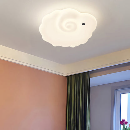Contemporary Creative Sheep Roto-molding Iron LED Flush Mount Ceiling Light For Bedroom