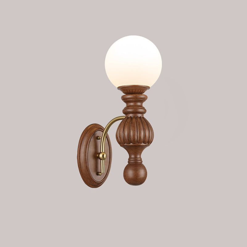 Traditional French Orb Resin Roto-molding Fabric Hardware 1 - Light Wall Sconce Lamp For Living Room