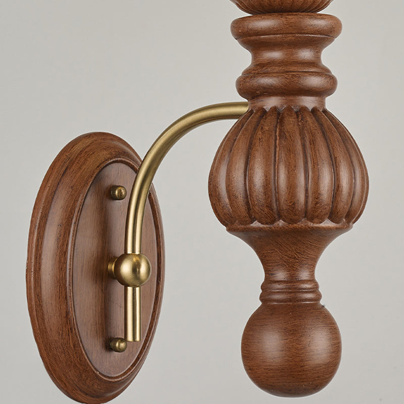 Traditional French Orb Resin Roto-molding Fabric Hardware 1 - Light Wall Sconce Lamp For Living Room