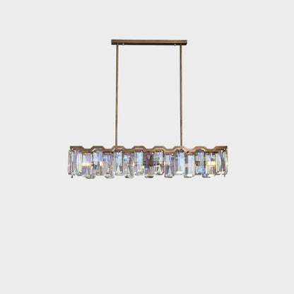 Modern Luxury Hardware Block Crystal Lampshade 4/6 - Light Island Light Chandelier For Dining Room