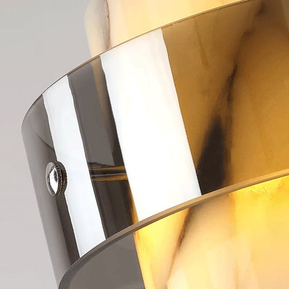 Contemporary Scandinavian Cylinder Marble Glass 1/2/3 - Light Chandelier For Dining Room