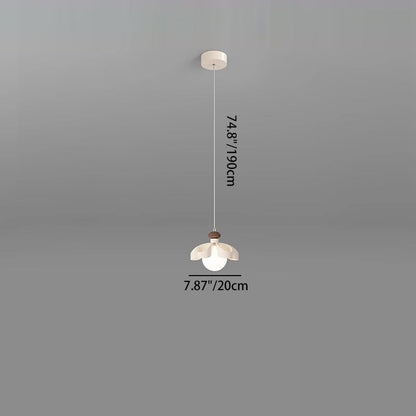 Contemporary Nordic Cream Flower Iron PE Orb 1/3 - Light Chandelier For Dining Room