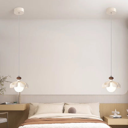 Contemporary Nordic Cream Flower Iron PE Orb 1/3 - Light Chandelier For Dining Room