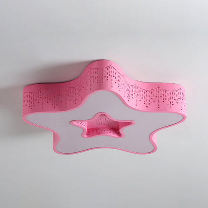 Contemporary Creative Pentagram Iron Acrylic LED Flush Mount Ceiling Light For Bedroom