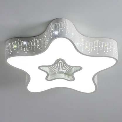 Contemporary Creative Pentagram Iron Acrylic LED Flush Mount Ceiling Light For Bedroom