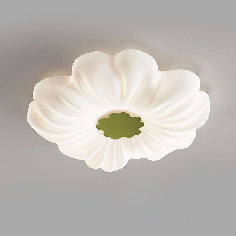 Contemporary Nordic Flower Iron PE LED Flush Mount Ceiling Light For Bedroom