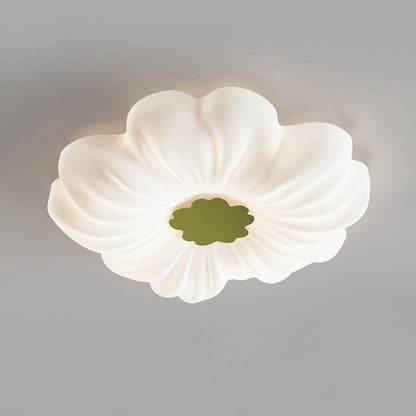 Contemporary Nordic Flower Iron PE LED Flush Mount Ceiling Light For Bedroom